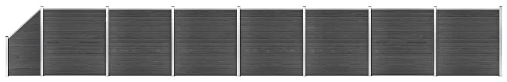 Conjunto de painel de vedação WPC 1311x(105-186) cm preto