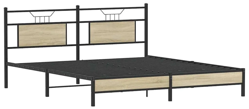 Estrutura de cama sem colchão 183x203 cm carvalho sonoma