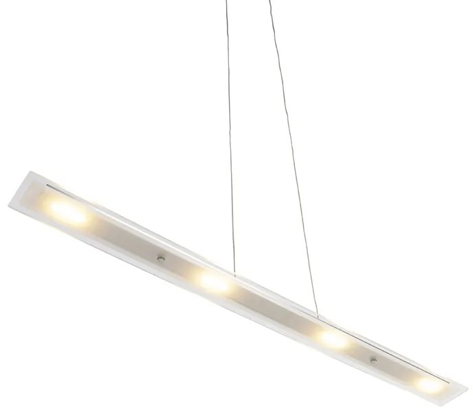 Candeeiro de suspensão em aço com placa de vidro, incluindo LED com dimmer de toque - Platinum Design,Moderno