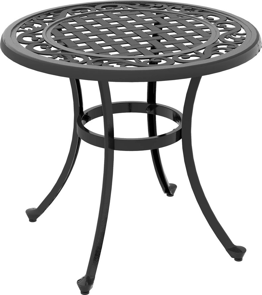 Outsunny Mesa de jardim Loungetisch Mesa de varanda, Design vintage, 60 x 60 x 53 cm, Preto | Aosom Portugal