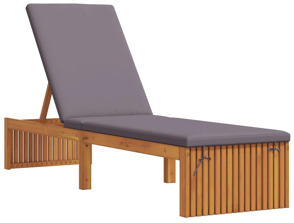 Espreguiçadeira com Almofada 200x55x30 cm Madeira Sólida de Acácia