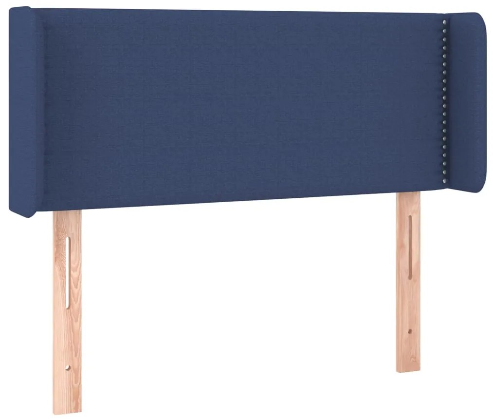 Cabeceira de cama c/ luzes LED tecido 83x16x78/88 cm azul
