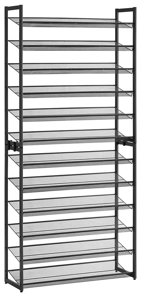 Sapateira com 12 prateleiras 92,5 x 30,7 x 223 cm Preto