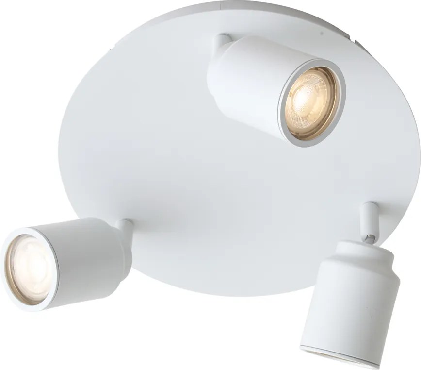 Foco de Casa de Banho Moderno Branco 3 Luzes IP44 - Ducha