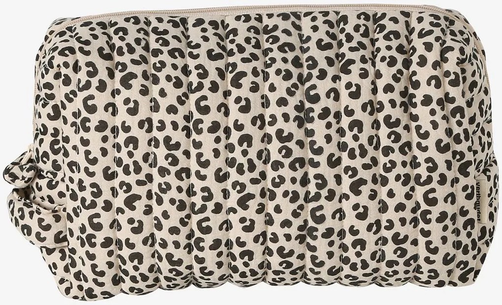 Bolsa de cuidados de higiene Mama em gaze de algodão bege estampado