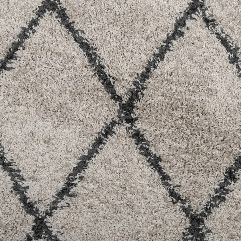 Tapete shaggy de pelo alto PAMPLONA 160x230 cm bege e antracite
