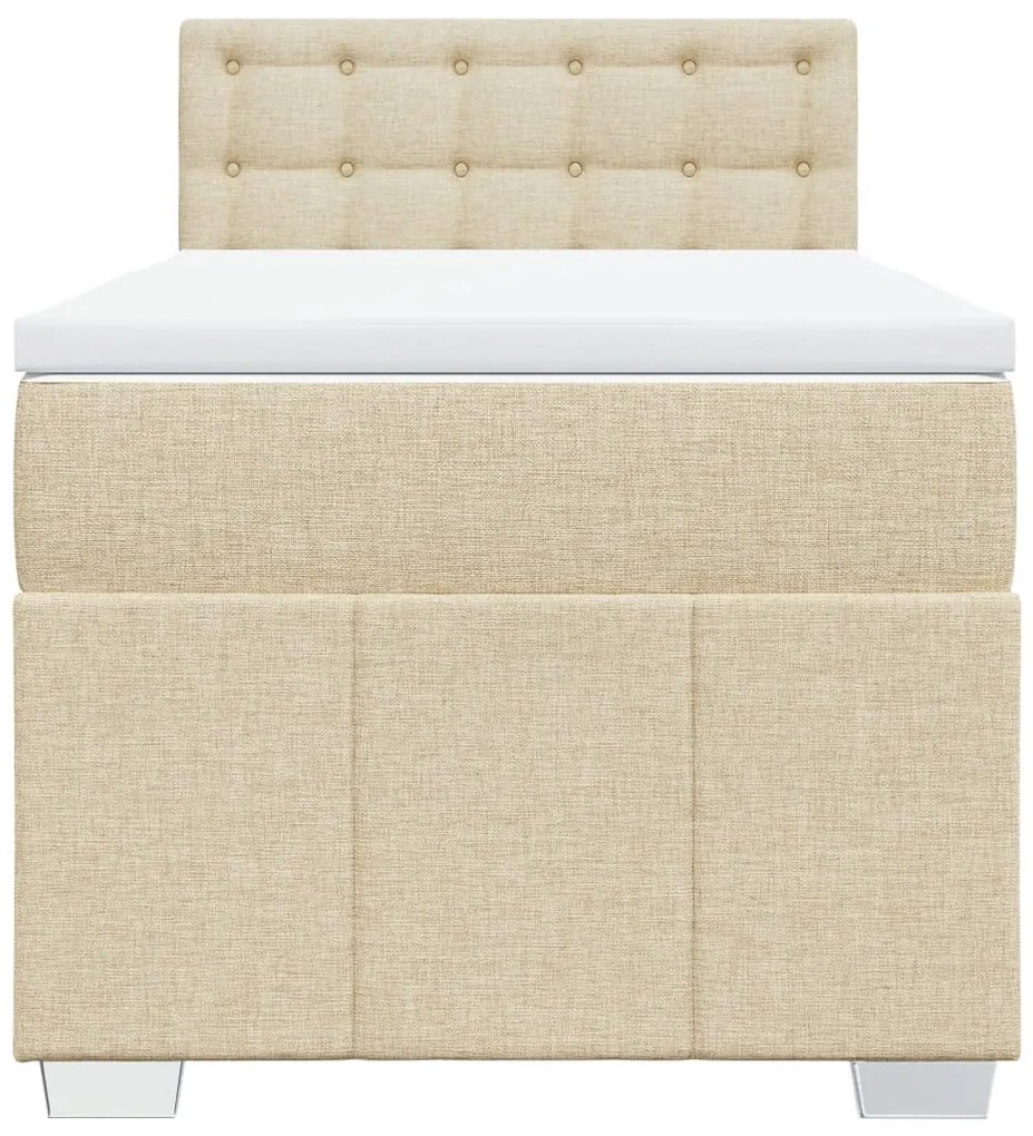 Cama com molas/colchão 90x200 cm tecido cor crème