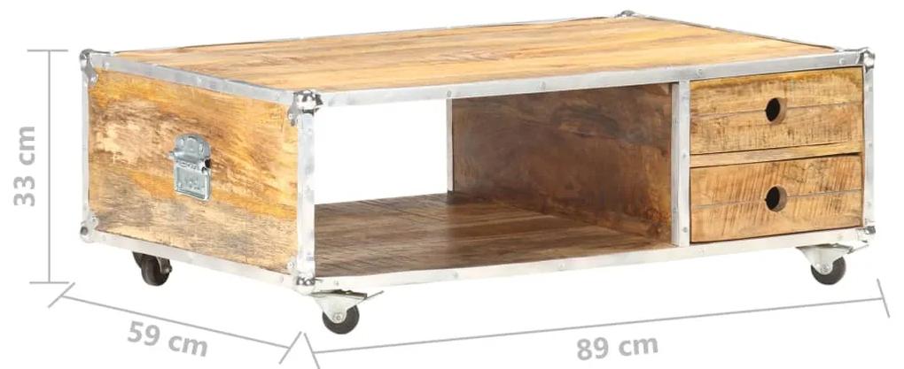 Mesa de centro 89x59x33 cm madeira de mangueira áspera maciça