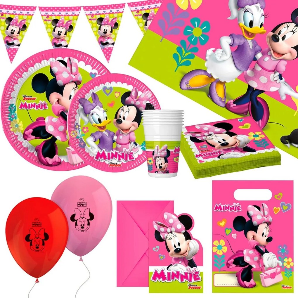 Conjunto Artigos de Festa Minnie Mouse 66 Peças