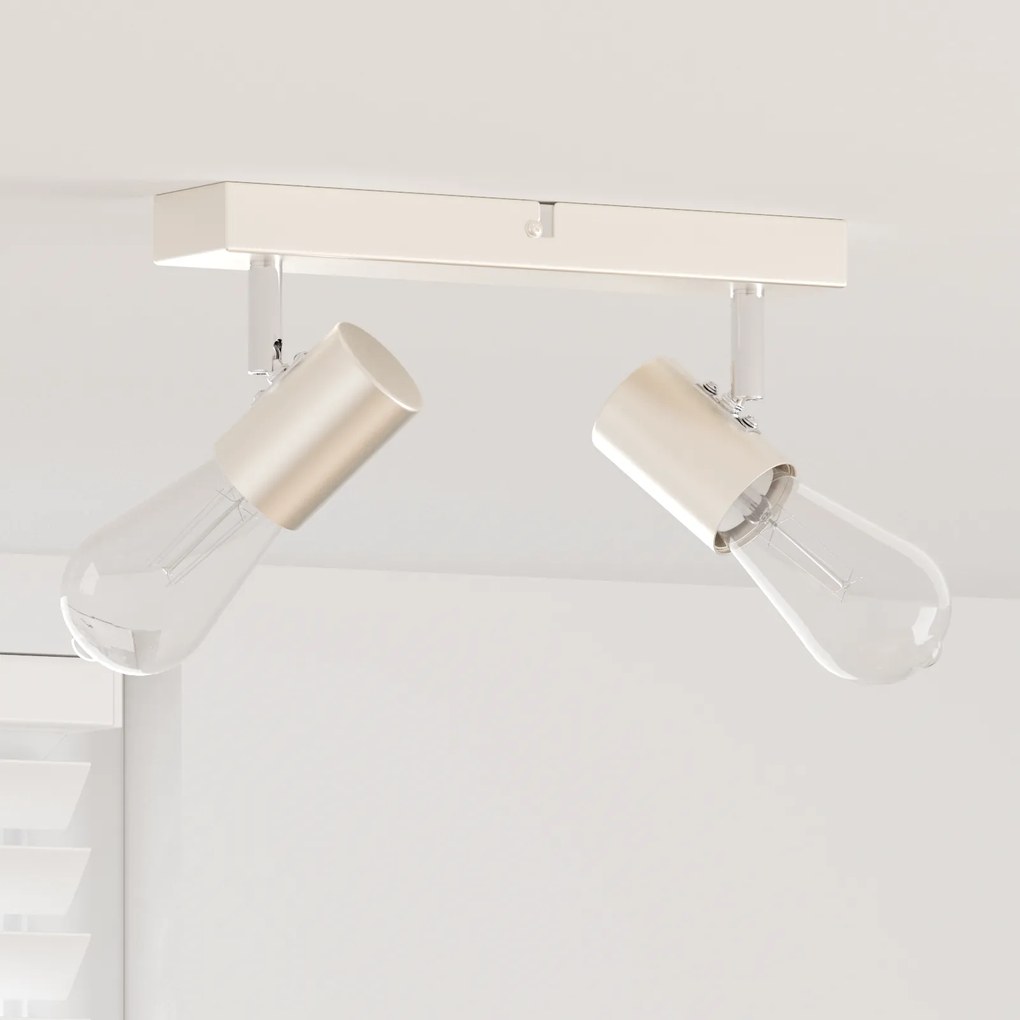 vidaXL Spotlight de Teto Ajustável em Duas Direções Níquel Escovado E27