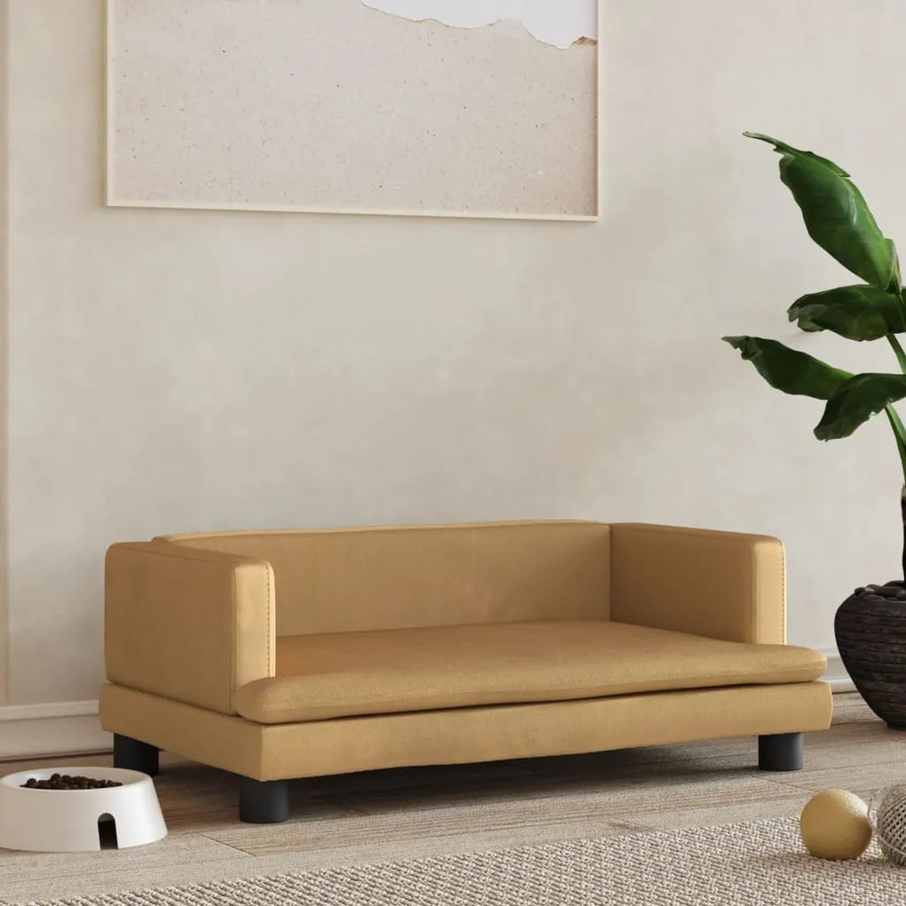 171899 vidaXL Cama para cães 80x45x30 cm veludo castanho
