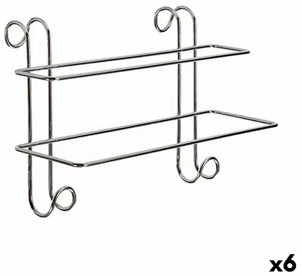 Toalheiro para Pendurar Prateado Metal 14 x 20 x 39 cm (6 Unidades)