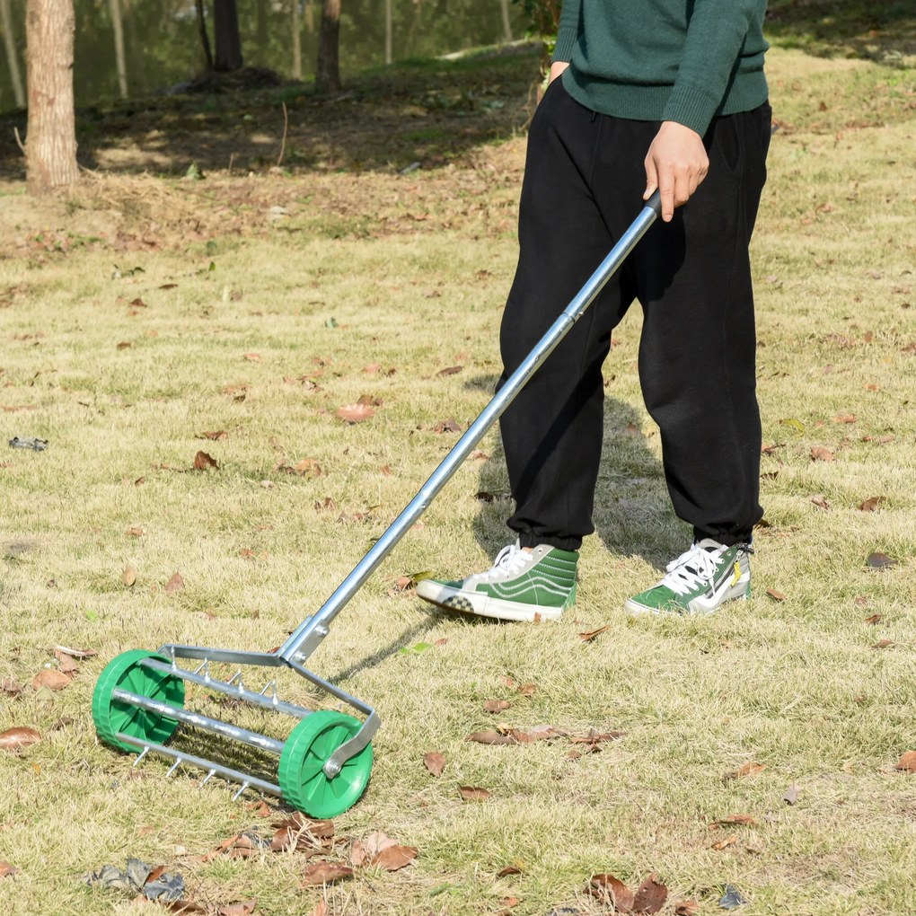 Rolo arejador para relvado com cabo telescópico 98L x 45l x 87H cm Verde