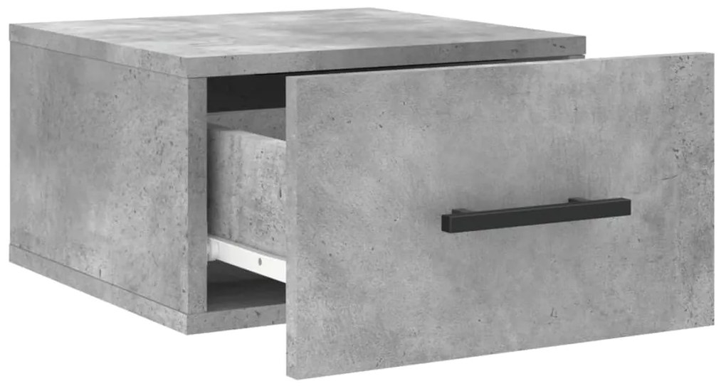Mesa cabeceira montagem na parede 35x35x20 cm cinzento cimento