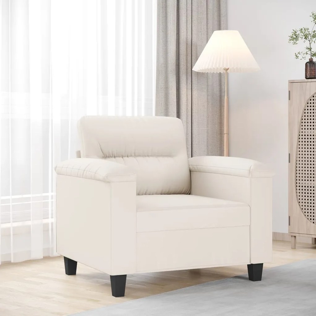 vidaXL Poltrona 60 cm tecido de microfibra bege