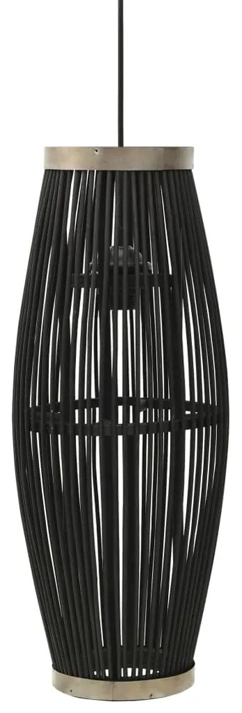 vidaXL Candeeiro suspenso oval 40 W 25x62 cm E27 salgueiro preto