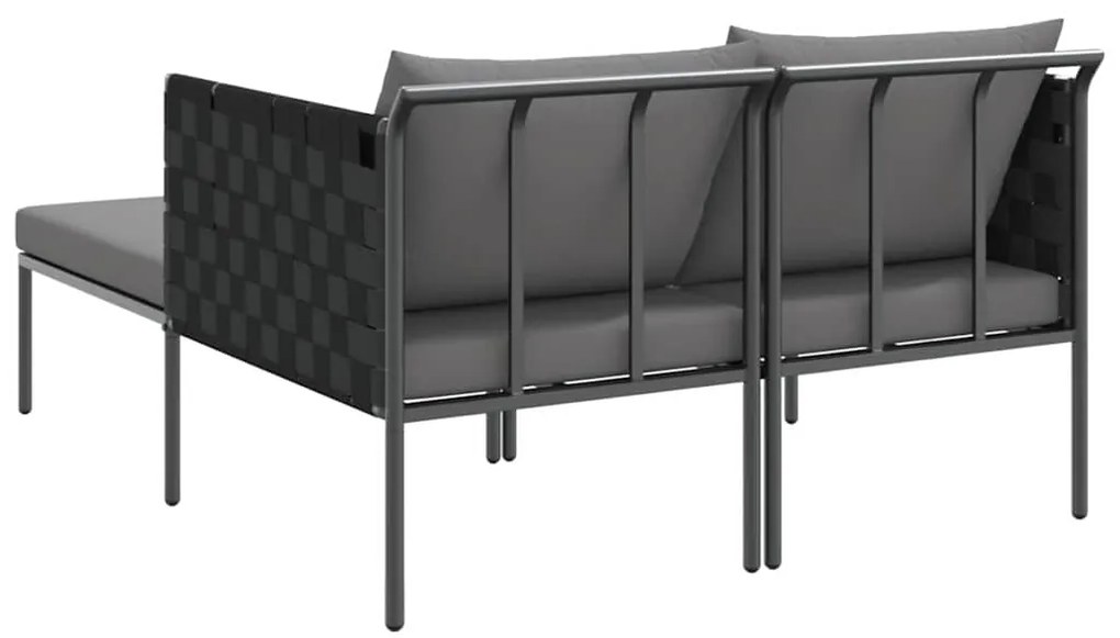 Espreguiçadeira com Almofadas para 2 Pessoas Antracite 115x153x69,5 cm