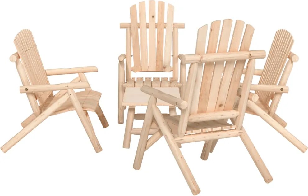 vidaXL 5 pcs conjunto lounge de jardim madeira de abeto maciça