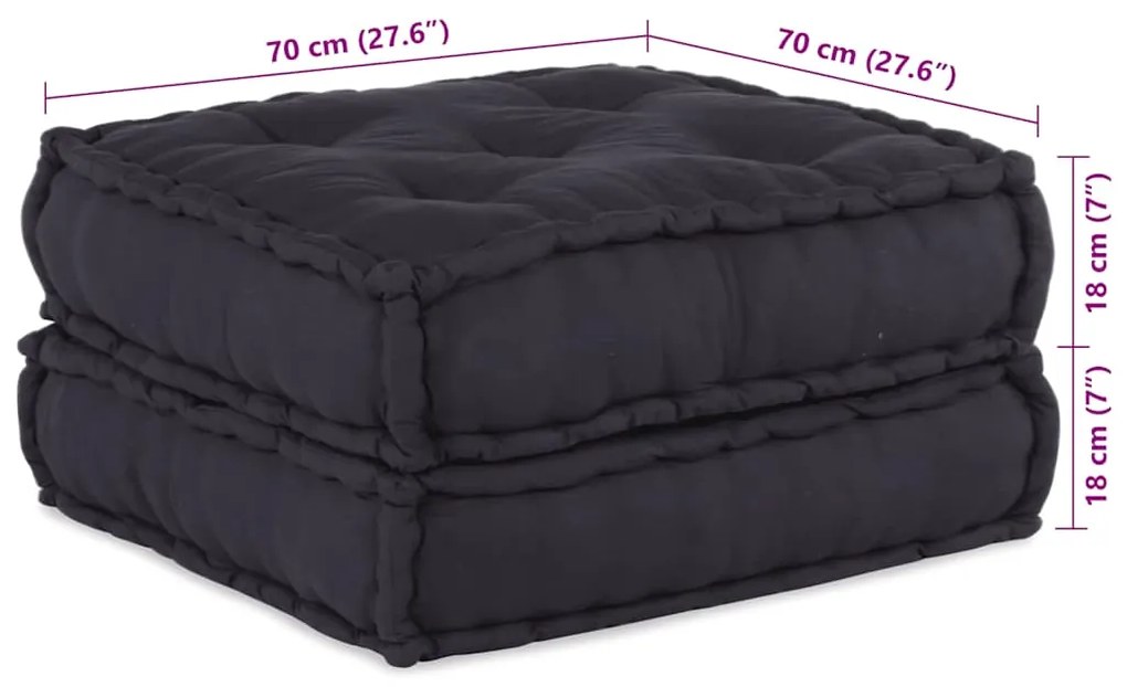 Pufe modular 70x70x36 cm tecido antracite