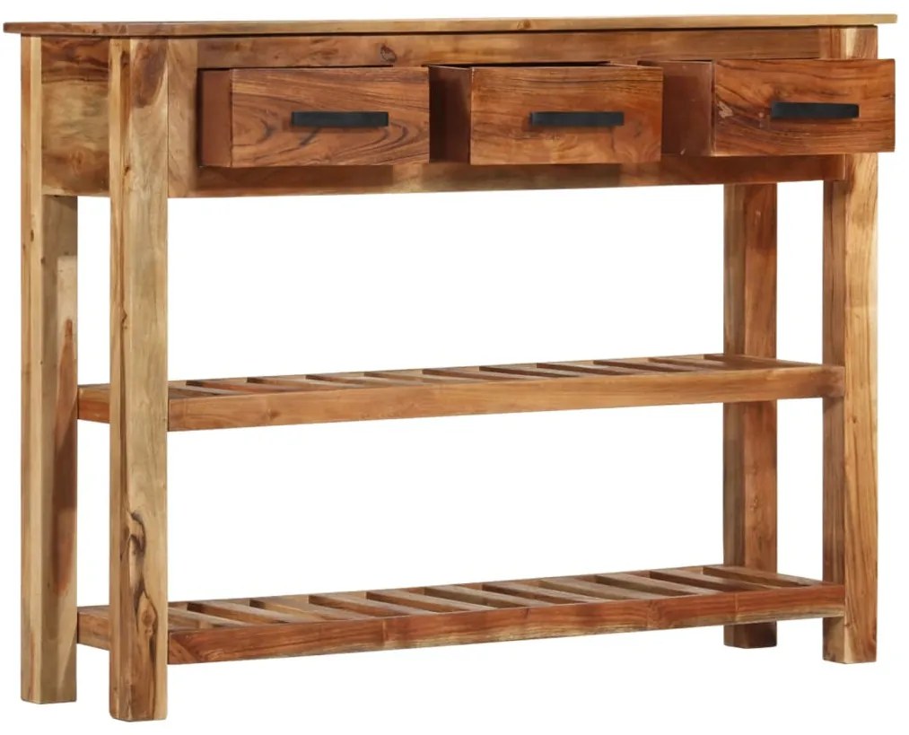 Aparador com 3 gavetas 110x30x80 cm madeira de acácia maciça