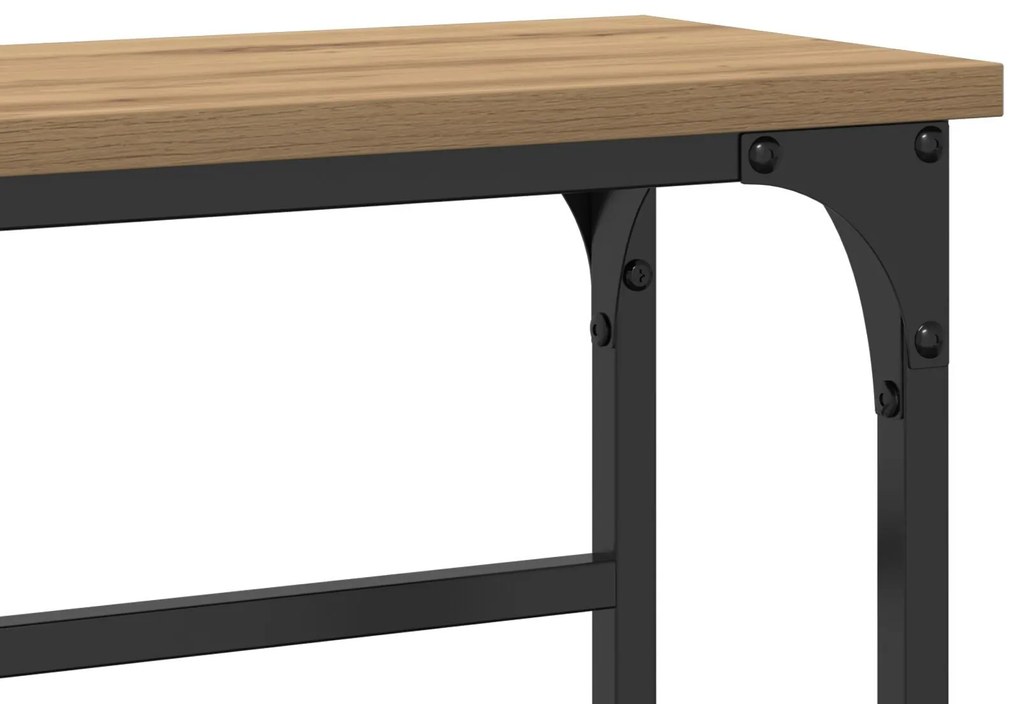 Mesa de Console vidaXL Carvalho Artesanal 75x19,5x75 cm Madeira de Eng