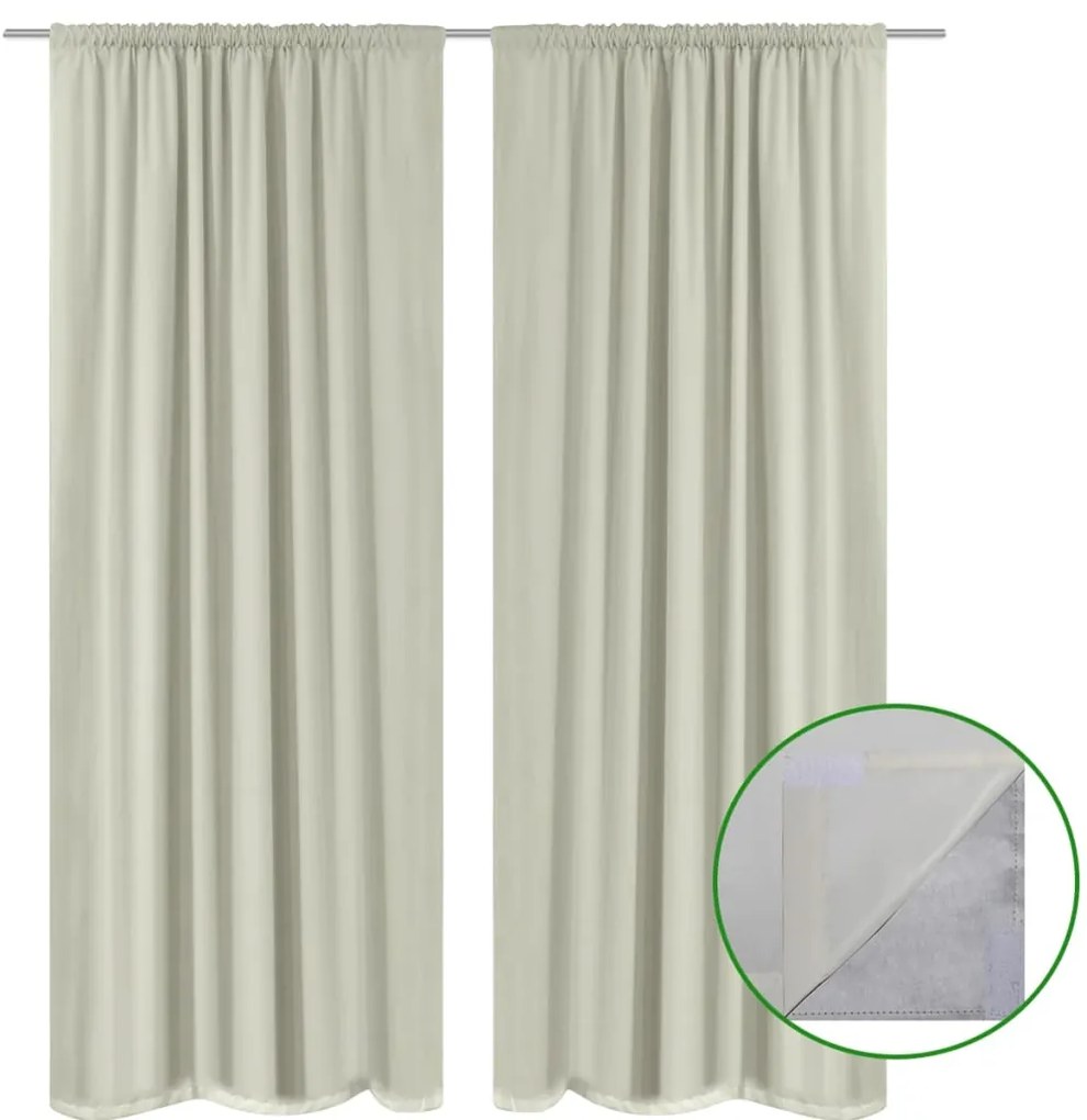 Cortinas blackout 2 pcs camada dupla 140 x 245 cm creme