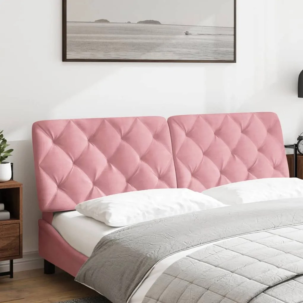 Almofadão de cabeceira 160 cm veludo rosa