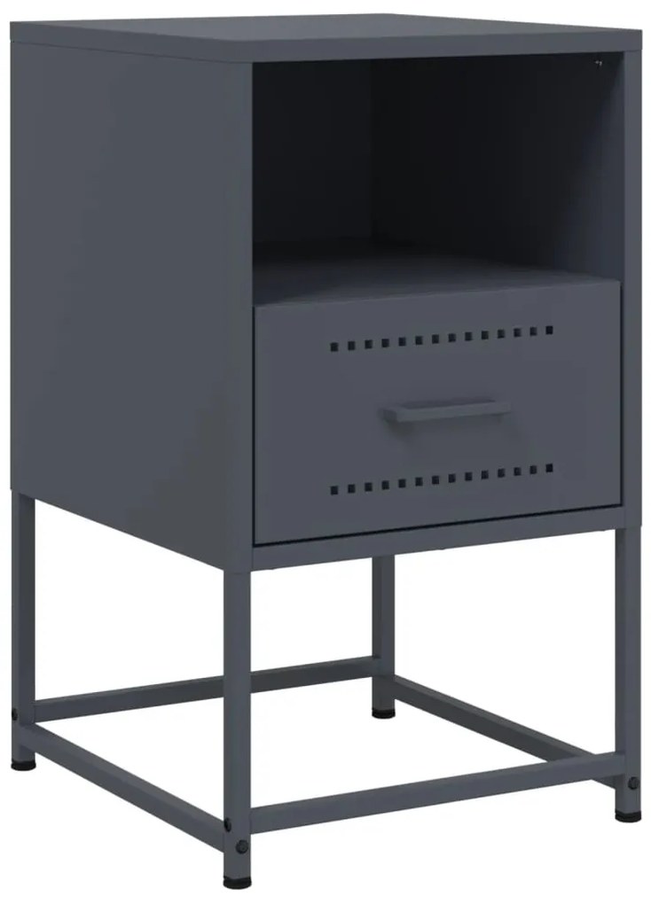 Mesas de cabeceira 2 pcs 36x39x60,5 cm aço antracite