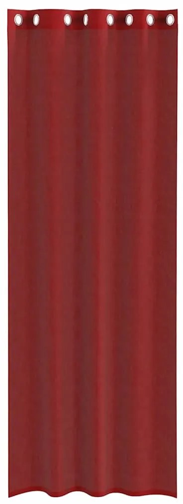 Cortinas de voile com ilhós 2 pcs vermelho tinto
