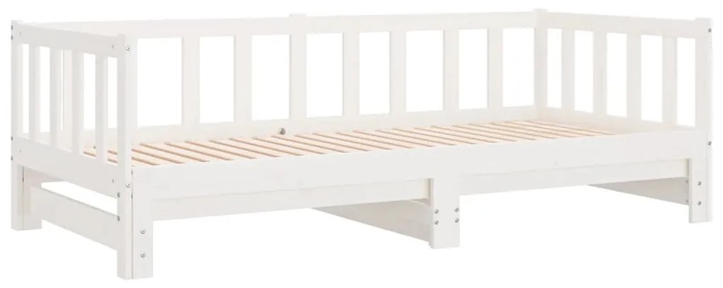 Sofá-cama com gavetão 90x190 cm madeira de pinho maciça branco