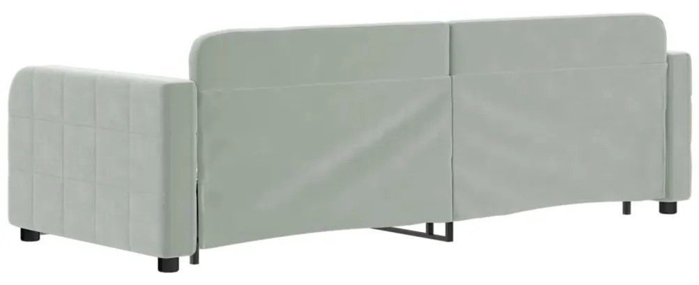 Sofá-cama c/ gavetão e gavetas 80x200 cm veludo cinzento-claro