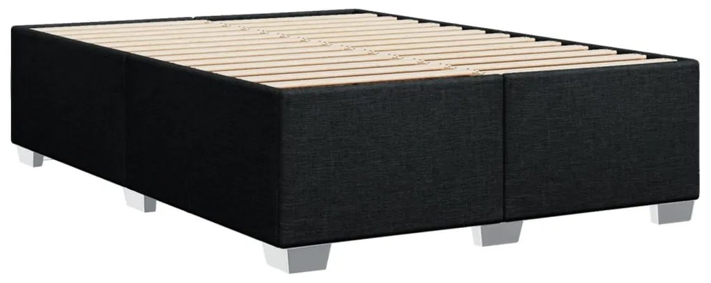 Cama com molas/colchão 140x200 cm tecido preto