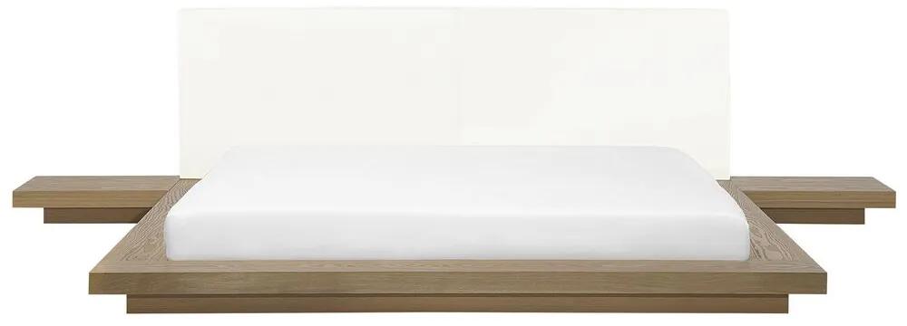Cama de casal castanha clara em estilo oriental 180 x 200 cm ZEN Beliani