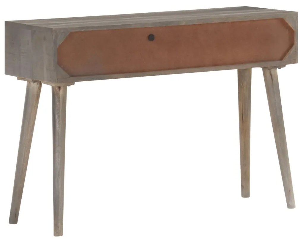 Mesa consola 110x35x75 cm mangueira maciça áspera cinzento