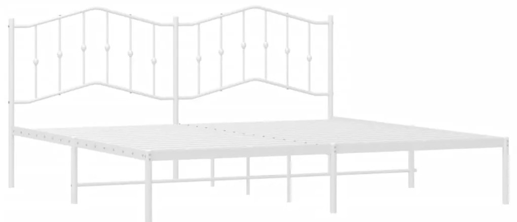 Estrutura de cama com cabeceira 200x200 cm metal branco