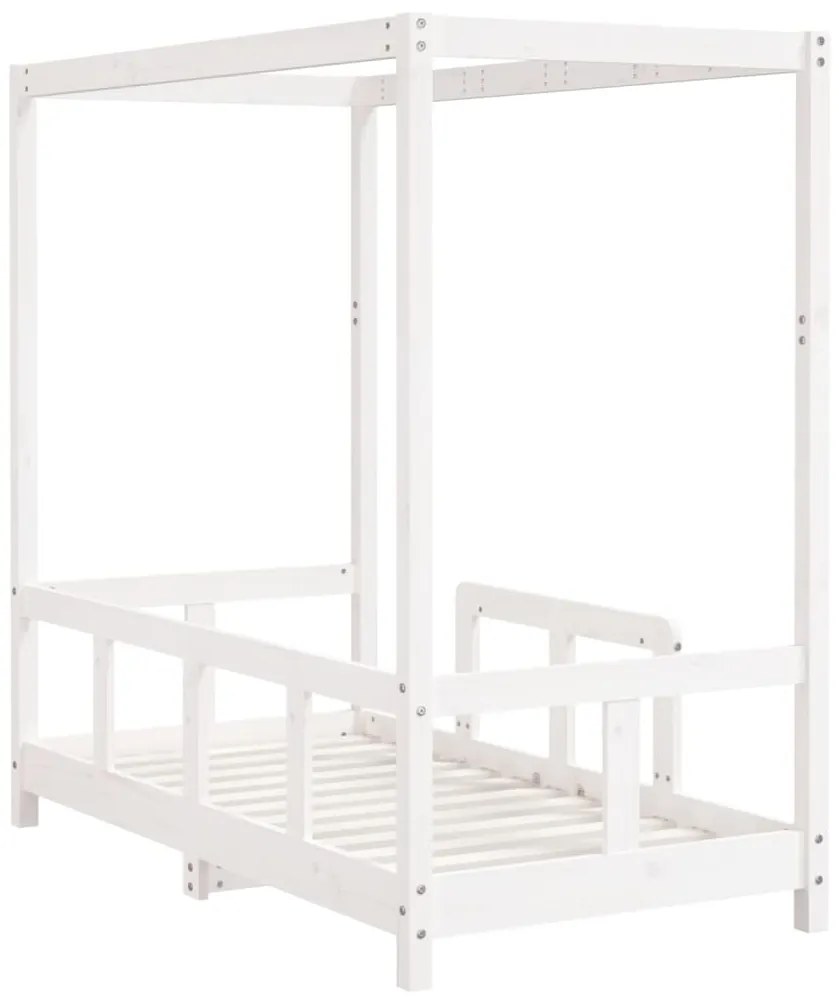 Estrutura de cama infantil 70x140 cm pinho maciço branco