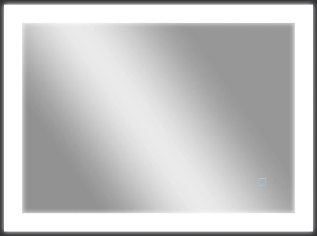 HOMCOM Espelho de Casa de Banho com LED 80x60 cm Iluminação Ajustável Função Anti-Embaciamento Função Memória Preto | Aosom Portugal