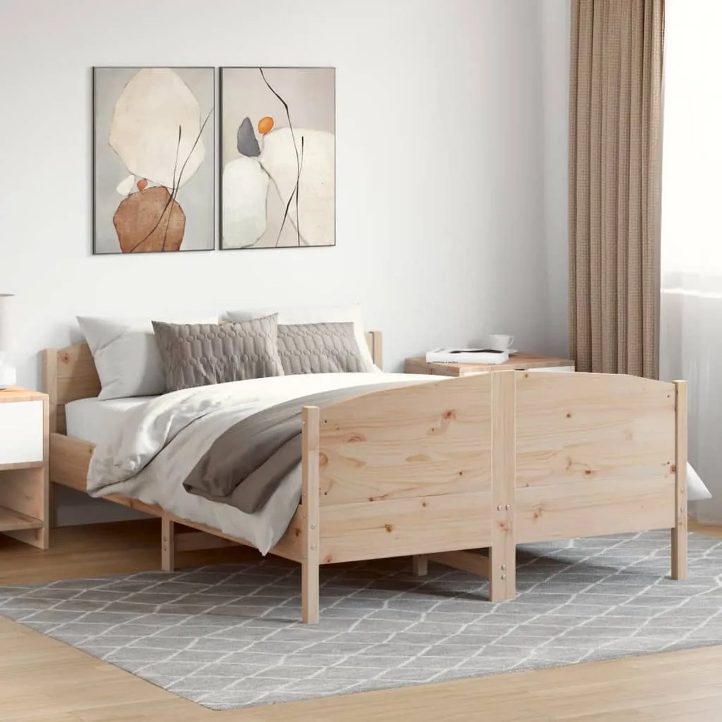 Cama sem colchão 140x190 cm madeira de pinho maciça