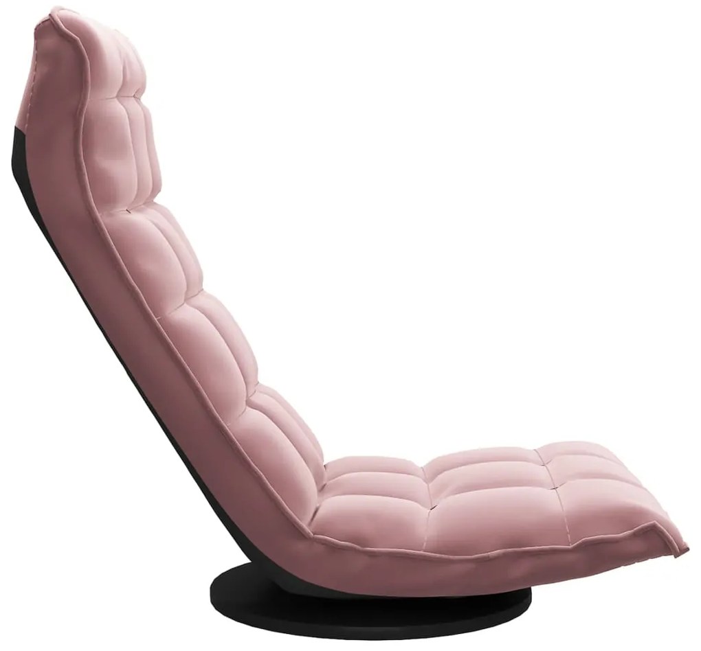 Cadeira de piso giratória veludo rosa