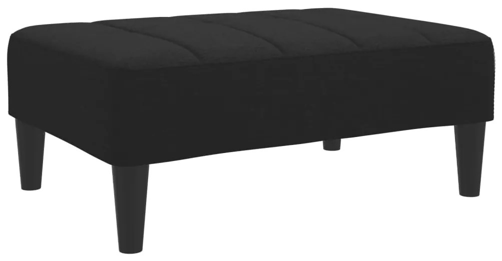 Sofá-cama de 2 lugares com apoio de pés tecido preto