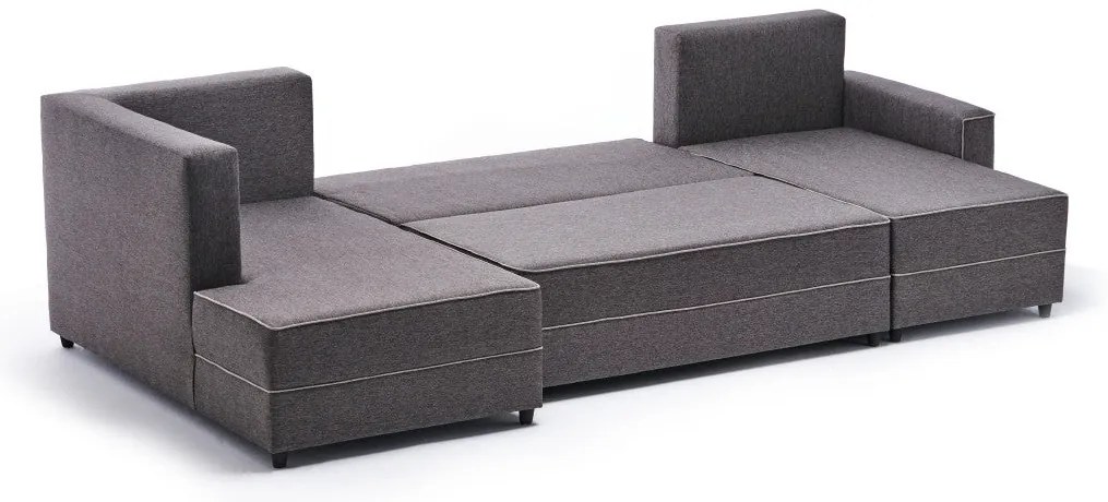 Sofá-cama de canto Ece – Castanho – 315x88x160 cm