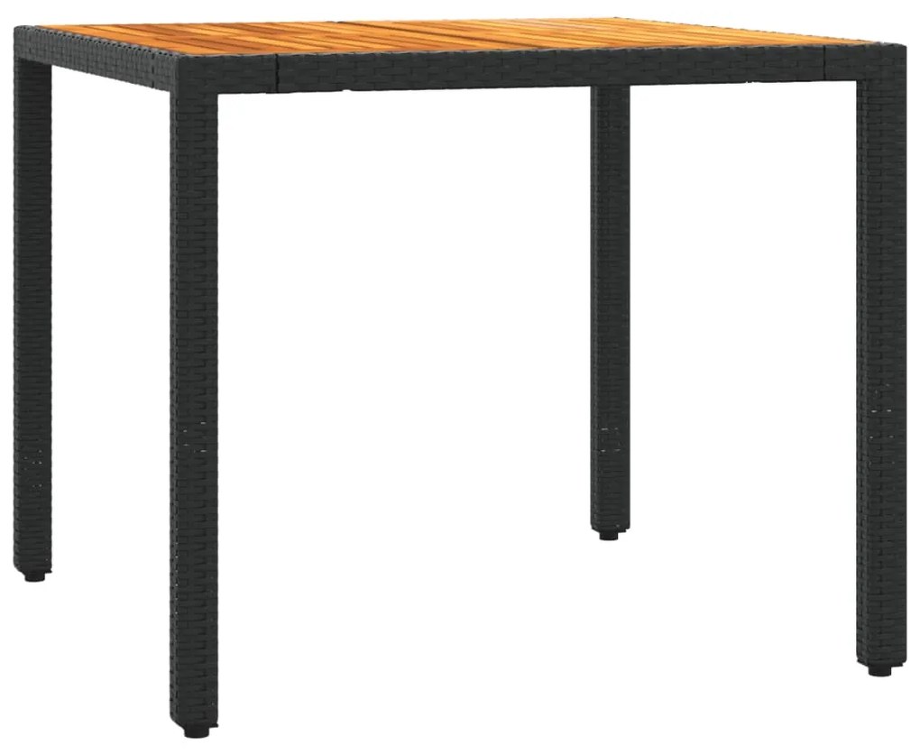 3 pcs conjunto de jantar p/ jardim c/ almofadões vime PE preto