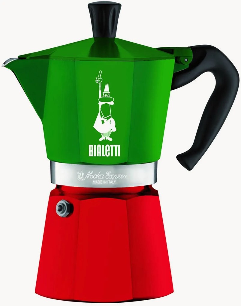 Cafeteira Moka Tricolore Italia, 6 chávenas