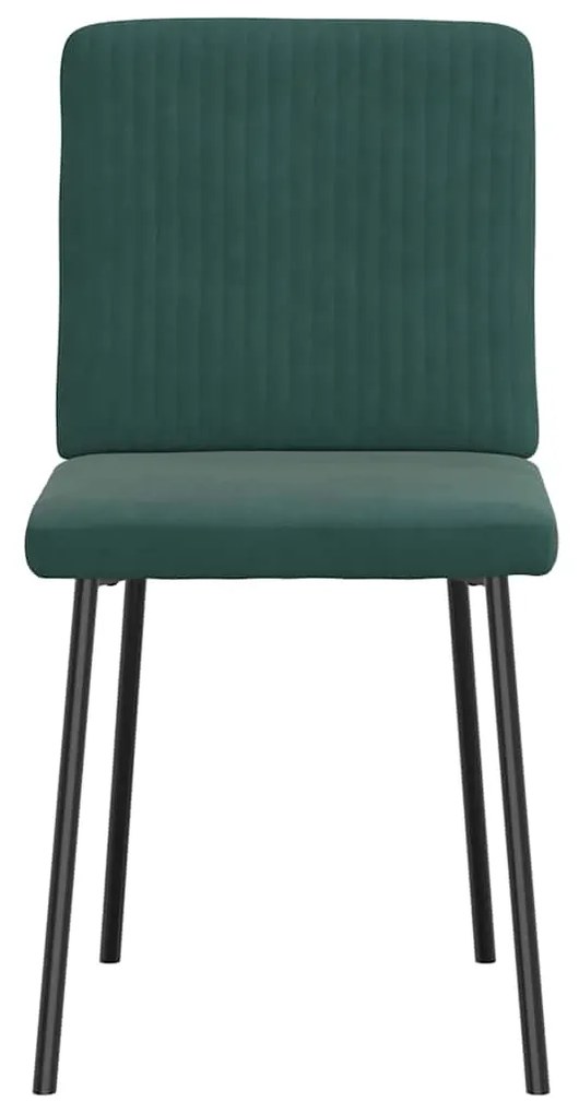 Cadeiras de jantar 2 pcs veludo verde-escuro