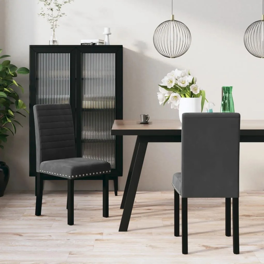 vidaXL Cadeiras de jantar 2 pcs veludo cinzento-escuro