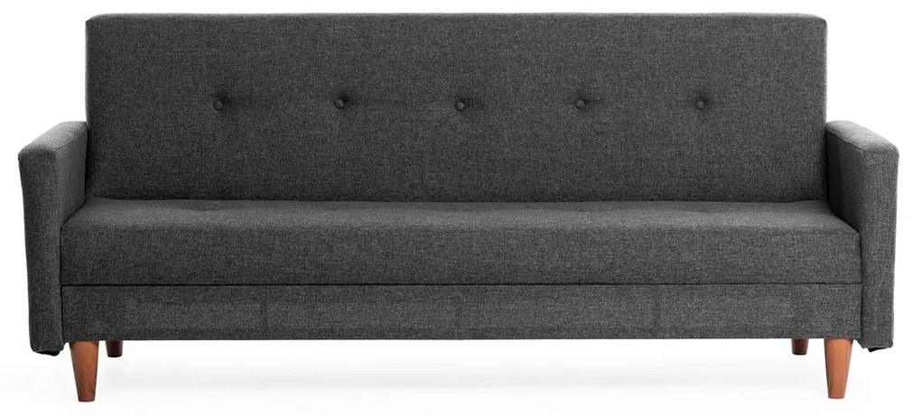Sofá-Cama de 3 Lugares Hiko – Cinzento Escuro – 200x83x75 cm