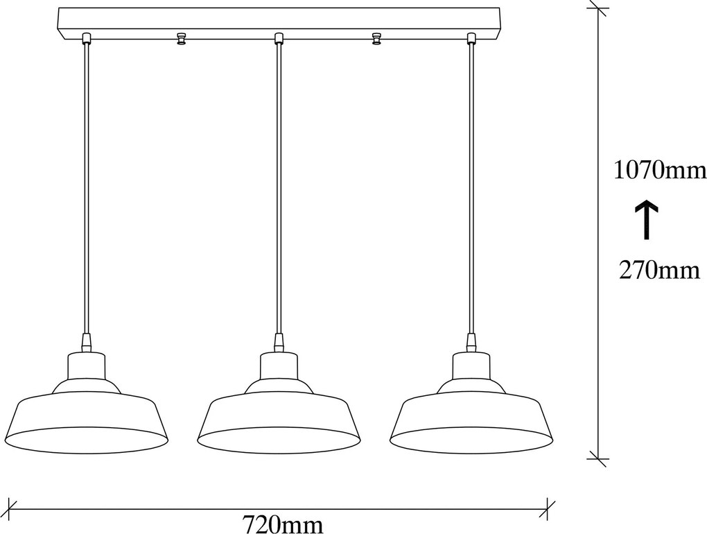 Candeeiro Berceste – Preto – 72 x 22 cm