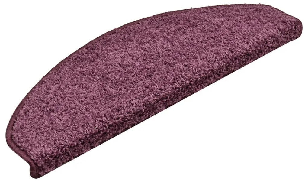 Tapete/carpete para degraus 15 pcs 65x21x4 cm roxo-escuro