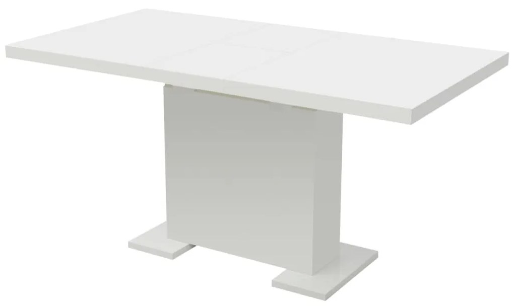 vidaXL Mesa de jantar extensível, branco brilhante