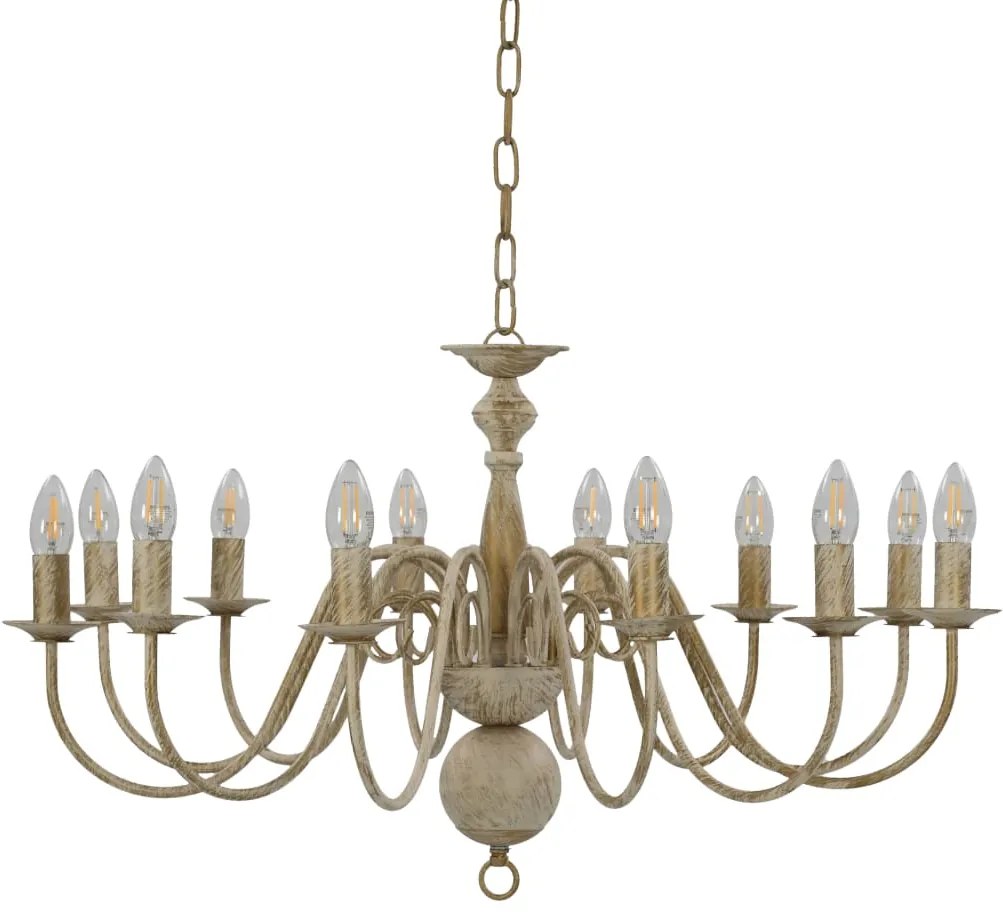 Lustre antigo de 12 lâmpadas E14 branco